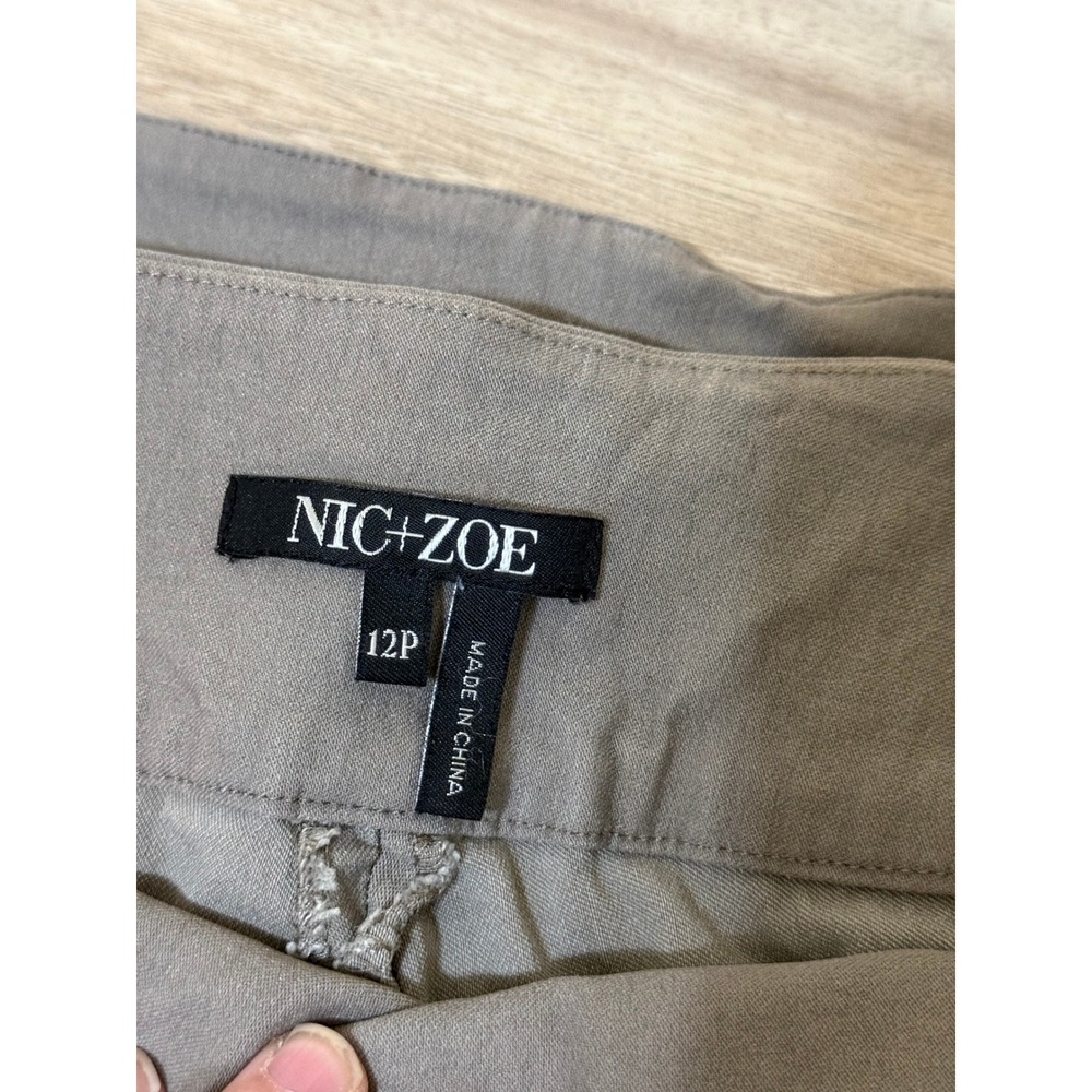 NIC+ZOE Women Wonderstretch Pants 12 Petite Gray Lot of 2 Pull On Straight Leg - Picture 4 of 9
